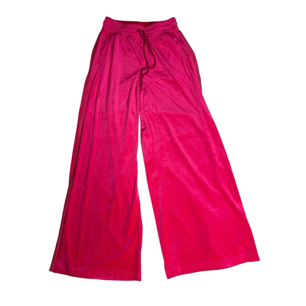 Women's Offline By Aerie Sz S Hot Pink Velour Wide Leg Pants